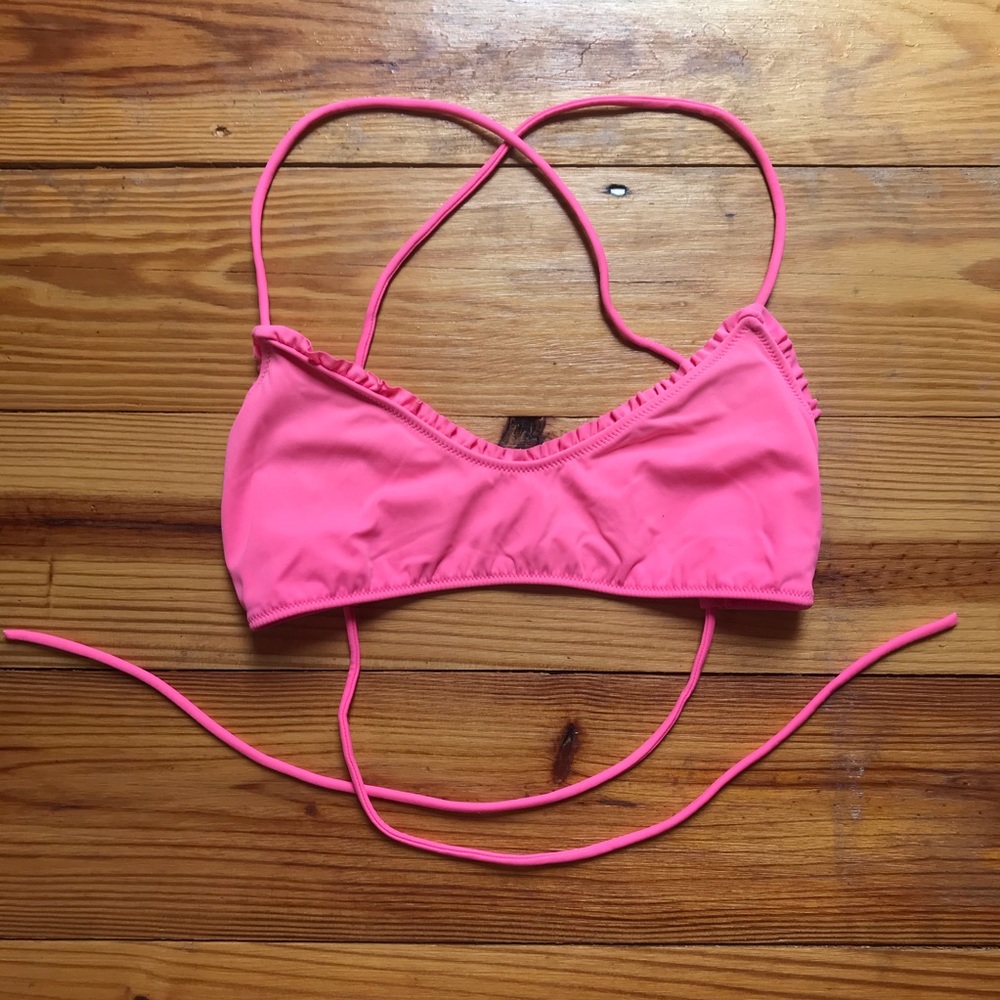 🌸5/$30🌸 Victoria’s Secret Pink Ruffle Bikini Top, GUC, M